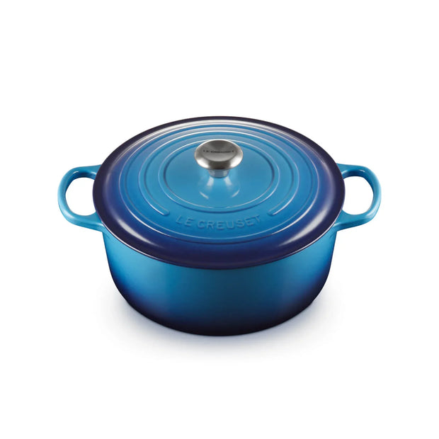 LE CREUSET SIGNATURE CAST IRON 28CM ROUND CASSEROLE - AZURE