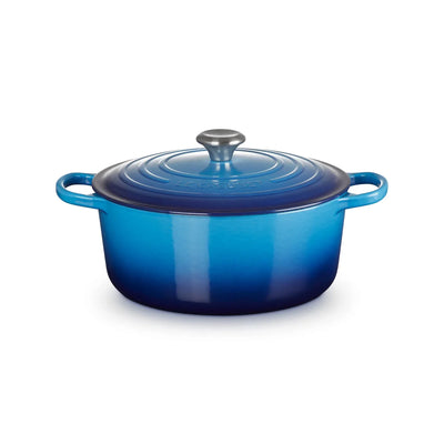 LE CREUSET SIGNATURE CAST IRON 28CM ROUND CASSEROLE - AZURE