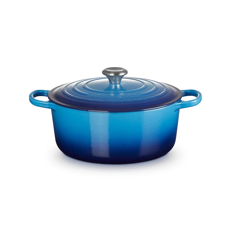 LE CREUSET SIGNATURE CAST IRON 28CM ROUND CASSEROLE - AZURE