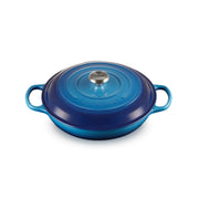 Le Creuset Signature Cast Iron 30cm Shallow Casserole Dish - Azure Blue