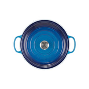 Le Creuset Signature Cast Iron 30cm Shallow Casserole Dish - Azure Blue