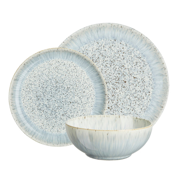 Denby Halo Speckle Coupe 12 Piece Tableware Set Gift Boxed