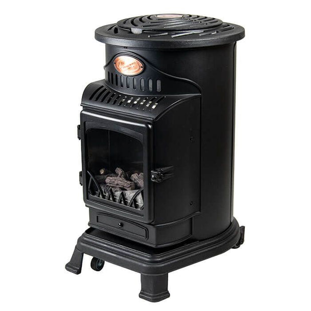 Provence Portable Gas Heater Matt Black Real Flame Effect Calor Gas - Northern Ireland ONLY Collection or Delivery