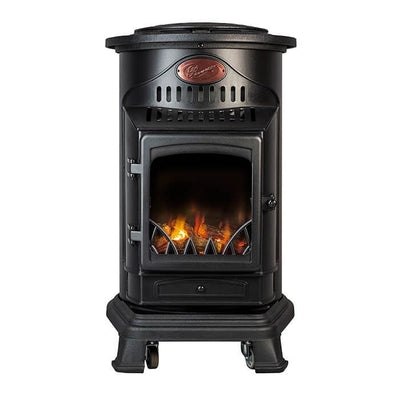 Provence Portable Gas Heater Matt Black Real Flame Effect Calor Gas - Northern Ireland ONLY Collection or Delivery