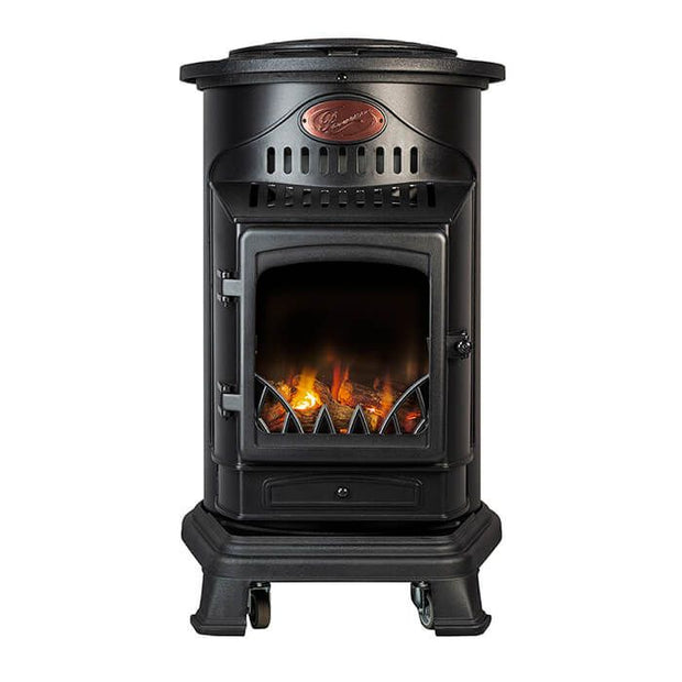 Provence Portable Gas Heater Matt Black Real Flame Effect Calor Gas - Northern Ireland ONLY Collection or Delivery