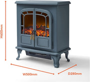 Warmlite Wl46019g Wingham electric Fireplace Heater 2 Door Grey