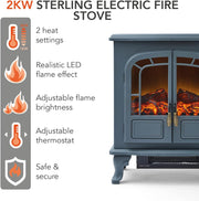Warmlite Wl46019g Wingham electric Fireplace Heater 2 Door Grey