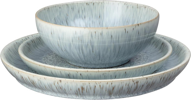 Denby Halo Speckle Coupe 12 Piece Tableware Set Gift Boxed