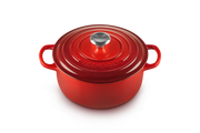 Le Creuset  Cerise Cast Iron Round Casserole 28cm