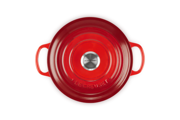 Le Creuset  Cerise Cast Iron Round Casserole 28cm