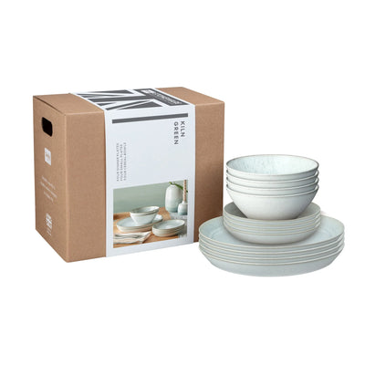 Denby Kiln Green 12 Piece Tableware Set