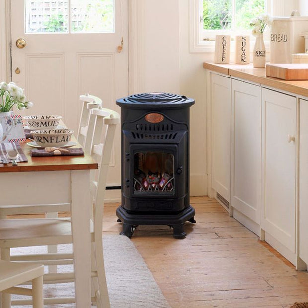 Provence Portable Gas Heater Navy Real Flame Effect Calor Gas - Northern Ireland ONLY Collection or Delivery