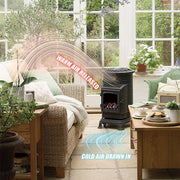 Provence Portable Gas Heater Gloss Black Real Flame Effect Calor Gas - Northern Ireland ONLY Collection or Delivery