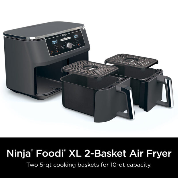 Ninja Foodi 10-qt XL 2-Basket Air Fryer, 6-In-1 Dual Zone and IQ Boost