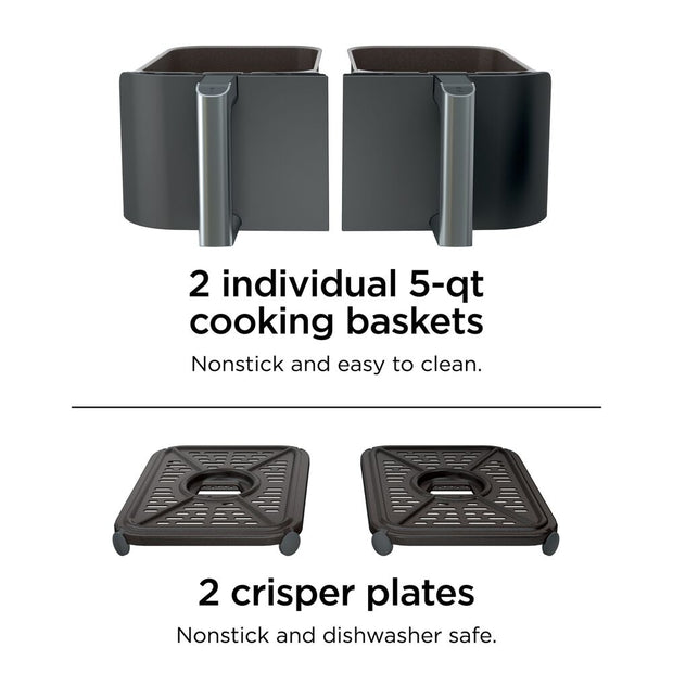 Ninja Foodi 10-qt XL 2-Basket Air Fryer, 6-In-1 Dual Zone and IQ Boost