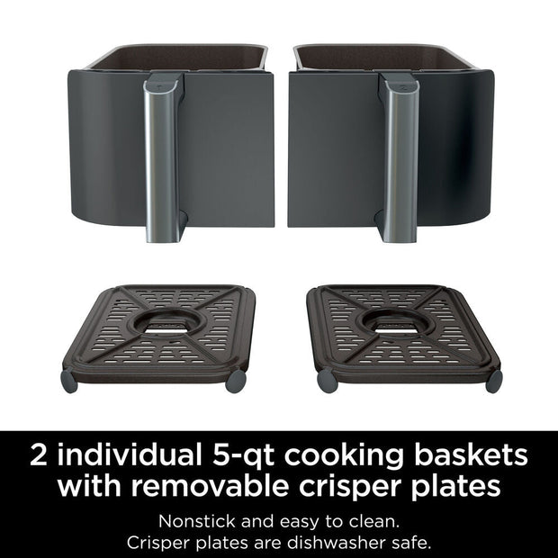 Ninja Foodi 10-qt XL 2-Basket Air Fryer, 6-In-1 Dual Zone and IQ Boost