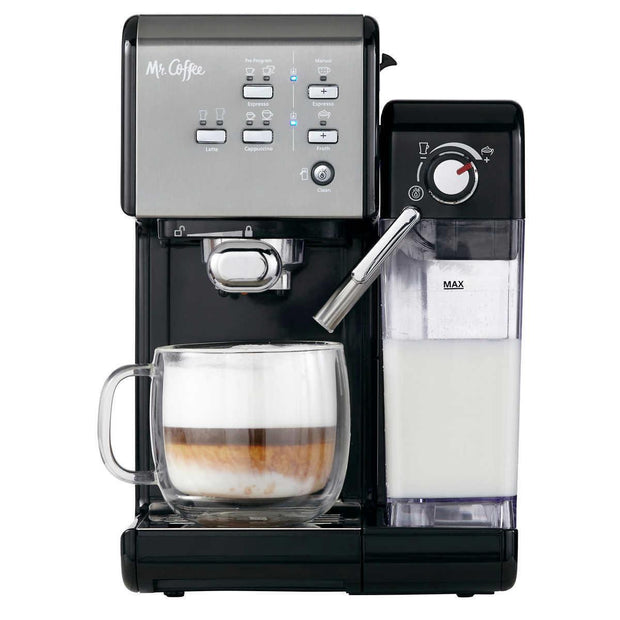 Mr. Coffee One-Touch 19 Bar Pump Programmable Espresso Maker Machine, CoffeeHouse Espresso and Cappuccino Machine