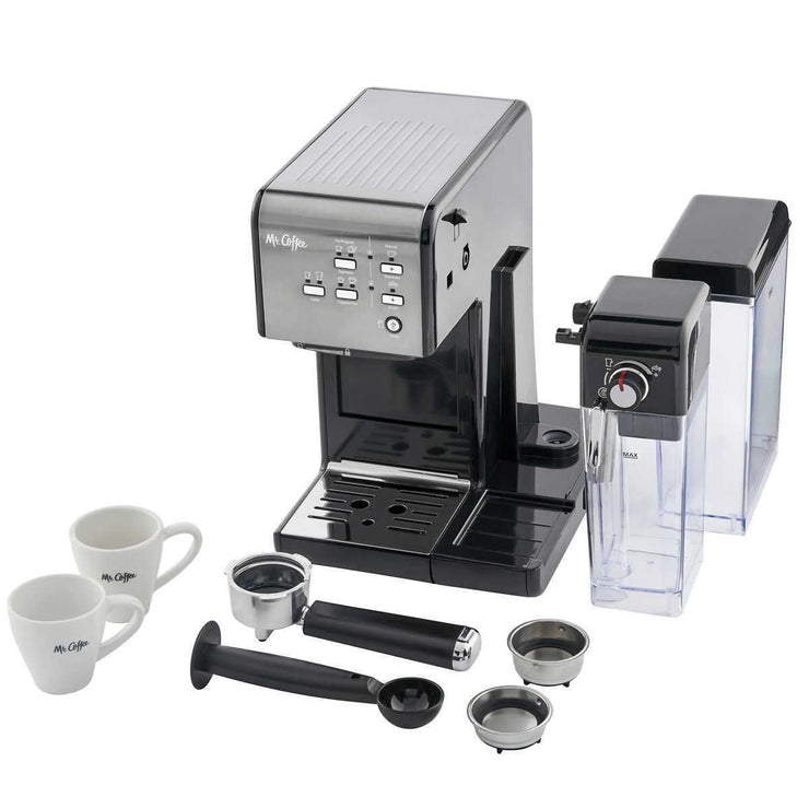 Mr. Coffee One-Touch 19 Bar Pump Programmable Espresso Maker Machine, CoffeeHouse Espresso and Cappuccino Machine
