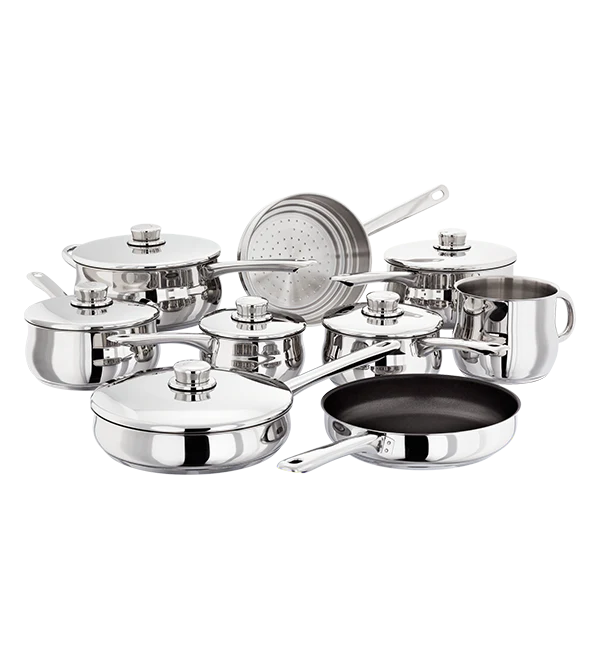 Stellar 1000 9 Piece Stainless Steel Saucepan Set S1F2 Induction Safe
