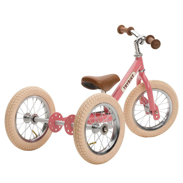 Trybike Steel 2 In 1 Balance Trike / Bike Vintage Pink