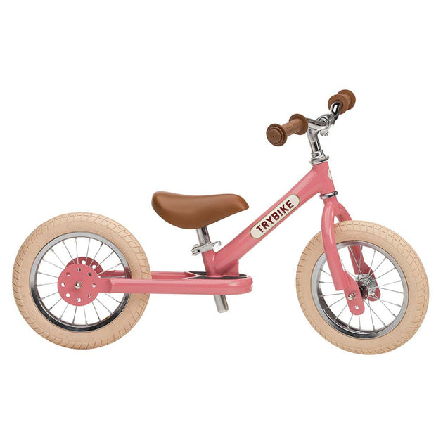 Trybike Steel 2 In 1 Balance Trike / Bike Vintage Pink